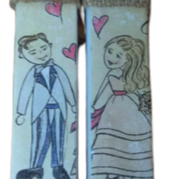 015 Σετ πασχαλινές λαμπάδες και καδράκι ξύλινο νύφη γαμπρός - λαμπάδες, ζευγάρια - 3