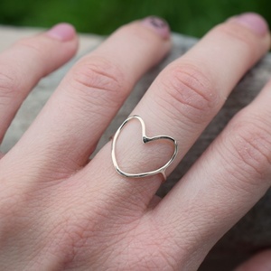 Δαχτυλίδι καρδιά ασήμι 925 - ασήμι, μικρά, boho, σταθερά, φθηνά