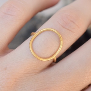 Επιχρυσωμένο ανοιχτό δαχτυλίδι κύκλος ασήμι 925 - αυξομειούμενα, επιχρυσωμένα, ασήμι, μικρά, φθηνά, boho, γεωμετρικά σχέδια, μεγάλα