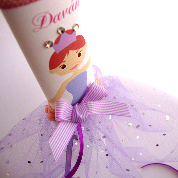 ♥ Λαμπάδα "Πριγκίπισσα" με όνομα παιδιού - 2020 - κορίτσι, λαμπάδες, όνομα - μονόγραμμα, μπαλαρίνες, πριγκίπισσα, πριγκίπισσα, για παιδιά, πριγκίπισσες, προσωποποιημένα - 2