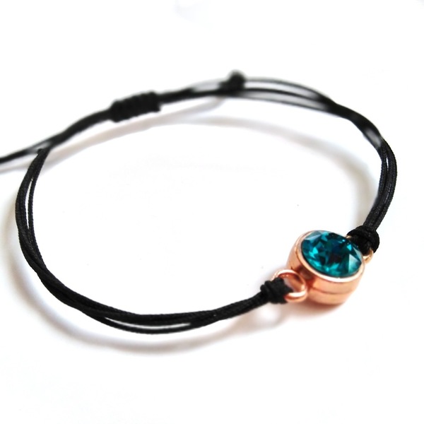 Turquoise Bracelet - Rose Gold - charms, ορείχαλκος, χεριού, αυξομειούμενα
