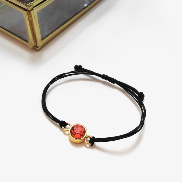 Red Bracelet - Gold - charms, επιχρυσωμένα, ορείχαλκος, χάντρες, χεριού, αυξομειούμενα - 2