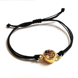 Gold Bracelet - Gold - charms, ορείχαλκος, swarovski, χεριού, αυξομειούμενα