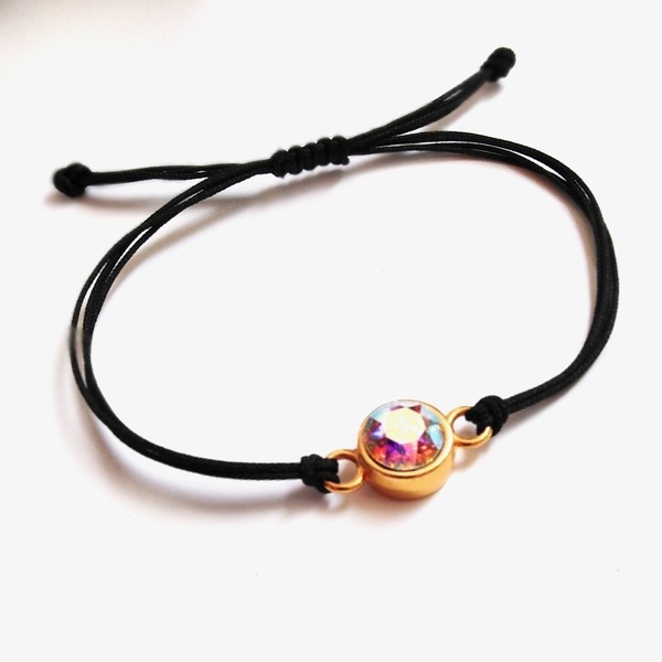 Rainbow Bracelet - Gold - charms, επιχρυσωμένα, ορείχαλκος, χάντρες, χεριού, αυξομειούμενα