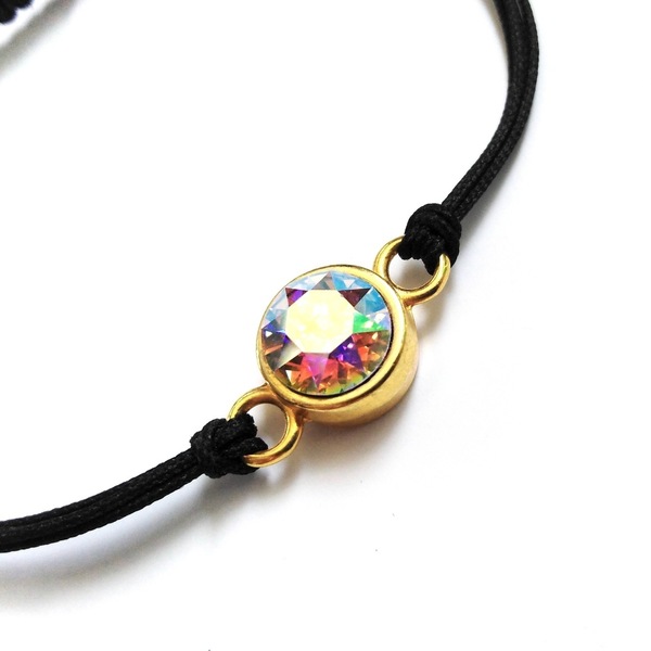 Rainbow Bracelet - Gold - charms, επιχρυσωμένα, ορείχαλκος, χάντρες, χεριού, αυξομειούμενα - 2