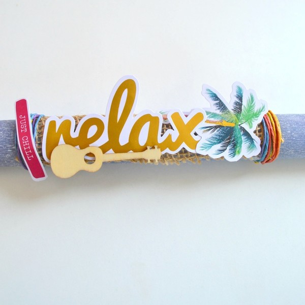 Λαμπάδα με το μήνυμα "Relax" - κορίτσι, αγόρι, λαμπάδες, scrapbooking, για εφήβους - 4