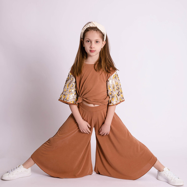 Ζιπ Κιλότ Κούπρο - καλοκαίρι, κορίτσι, παιδικά ρούχα - 2