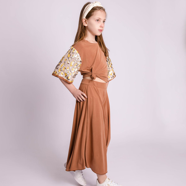 Ζιπ Κιλότ Κούπρο - καλοκαίρι, κορίτσι, παιδικά ρούχα - 3