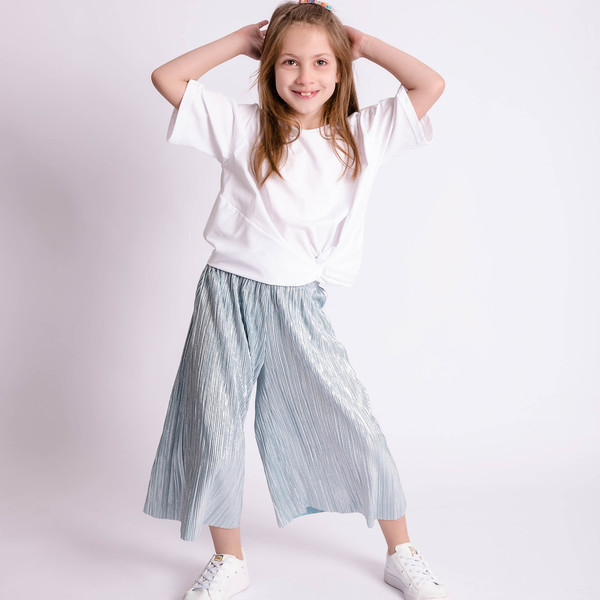 Ζιπ Κιλότ Πλισσέ - καλοκαίρι, κορίτσι, παιδικά ρούχα - 3