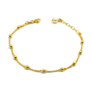Dots Gold Χειροποίητο Βραχιόλι Ροζάριο από Επιχρυσωμένο Ασήμι 925 - αλυσίδες, επιχρυσωμένα, ασήμι 925, ροζάριο, αυξομειούμενα