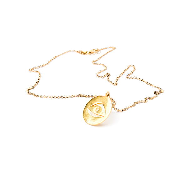 Evileye Gold Χειροποίητο Κολιέ από Επιχρυσωμένο Ασήμι 925 με Ματάκι - επιχρυσωμένα, ασήμι 925, μάτι, μακριά, ματάκια, δώρα για γυναίκες