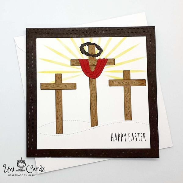 Ευχετήρια κάρτα για το Πάσχα - Ανάσταση - πάσχα, κάρτα ευχών, σταυροί - 2
