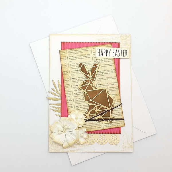 Ευχετήρια κάρτα για το Πάσχα - Λαγουδάκι origami - πάσχα, λαγουδάκι, κάρτα ευχών, κουνελάκι - 3