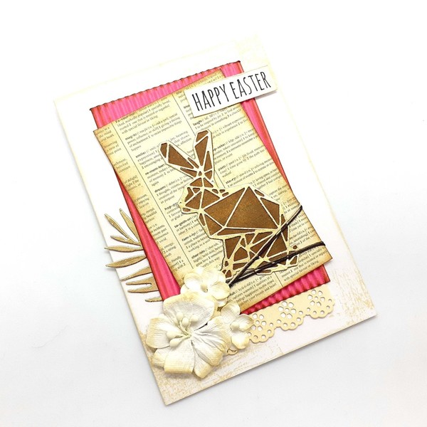 Ευχετήρια κάρτα για το Πάσχα - Λαγουδάκι origami - πάσχα, λαγουδάκι, κάρτα ευχών, κουνελάκι - 2