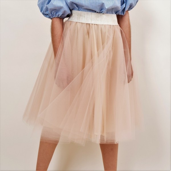 Tutu - Τούλινη Φούστα (γυναικεία) - chic, fashion, χειροποίητα, λάστιχο, τούλι, midi, νονά, γάμος - 3