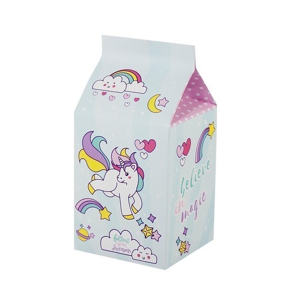 Κουτί milk box για μπομπονιέρα και για γλυκά ή ζαχαρωτά - αερόστατο, μονόκερος, κύκνος, βάπτισης - 2