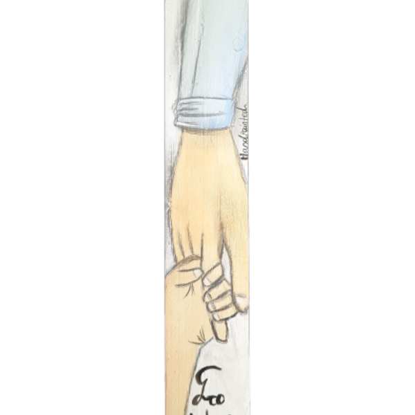 Λαμπάδα του Νονού ζωγραφισμένη στο χέρι - ζωγραφισμένα στο χέρι, λαμπάδες, δώρο για νονό, για ενήλικες, πασχαλινά δώρα - 2