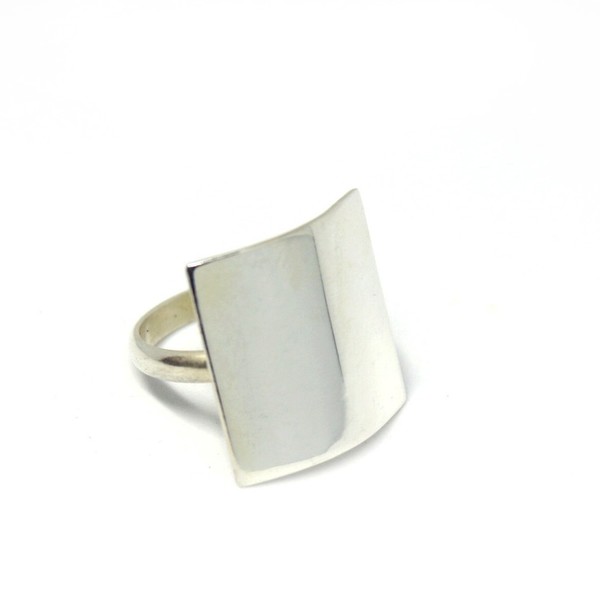 Δαχτυλίδι, ασήμι925, χειροποίητο, γεωμετρικό, απλό, λουστρατο, λαμπερό, handmade, square, simple form - ασήμι, επιχρυσωμένα, επάργυρα, σταθερά, μεγάλα - 3