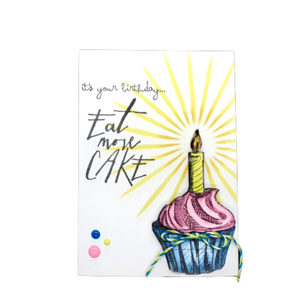 Ευχετήρια κάρτα Γενεθλίων - Cupcake - χειροποίητα, γενέθλια, κάρτα ευχών