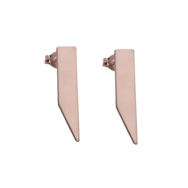 Ροζ επίχρυσα σκουλαρίκια κεραυνοί ασήμι 925 - ασήμι, επιχρυσωμένα, καρφωτά