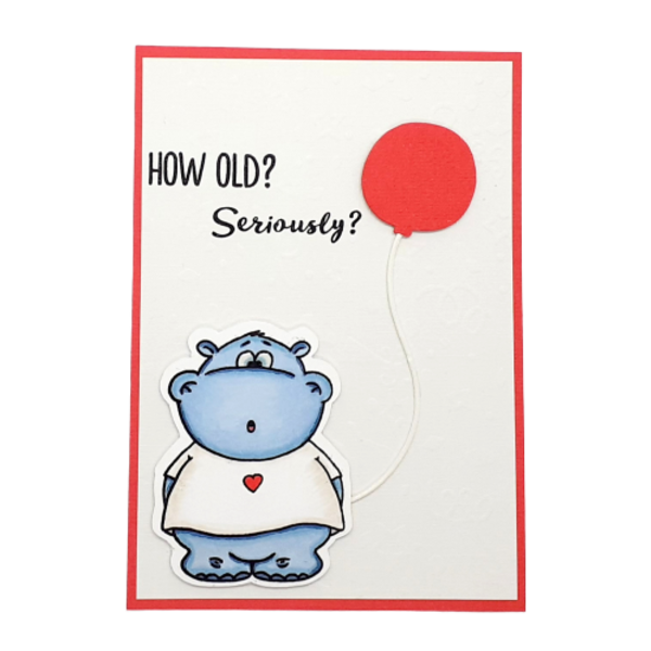 Ευχετήρια κάρτα Γενεθλίων - Cute Hippo - γενέθλια, κάρτα ευχών