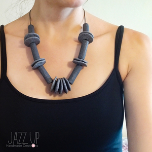 "Silent Spirit Necklace" - Έθνικ κολιέ από πολυμερή πηλό - πηλός, boho, ethnic - 2