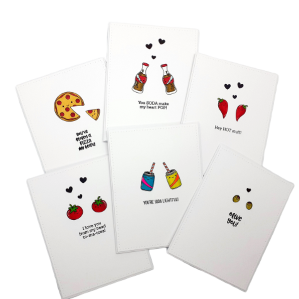 Ευχετήριες κάρτες αγάπης με λογοπαίγνια - χειροποίητα, κάρτα ευχών, δώρα αγίου βαλεντίνου, φαγητό, ευχετήριες κάρτες