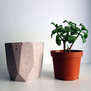 Κασπώ - γλαστρα "ΤΣΙΜΕΝΤΕΝΙΟ ORIGAMI" dusty pink - origami, τσιμέντο, κασπώ, διακόσμηση κήπου - 2