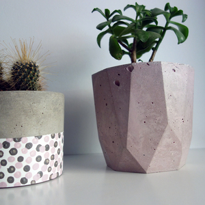 Κασπώ - γλαστρα "ΤΣΙΜΕΝΤΕΝΙΟ ORIGAMI" dusty pink - origami, τσιμέντο, κασπώ, διακόσμηση κήπου - 4