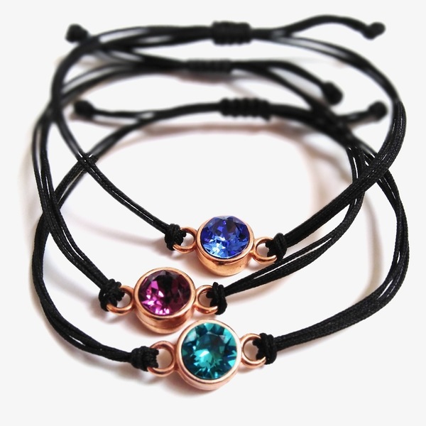 3Colors Bracelet Set - Rose Gold - charms, ορείχαλκος, swarovski, χεριού, αυξομειούμενα