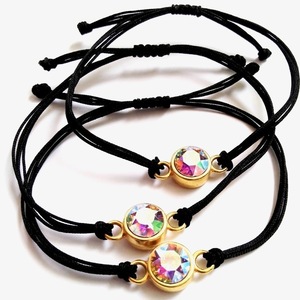 3 Rainbow Bracelet Set - Gold - charms, χάντρες, χεριού, αυξομειούμενα