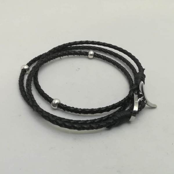 Βραχιόλι τριπλό με snake cord και μεταλλικά στοιχεία - βραχιόλια, κορδόνια, μεταλλικά στοιχεία - 5