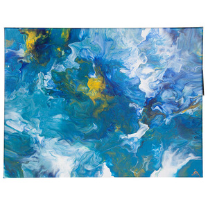 Καμβάς ζωγραφικής Blue - acrylic puring - πίνακες & κάδρα, πίνακες ζωγραφικής