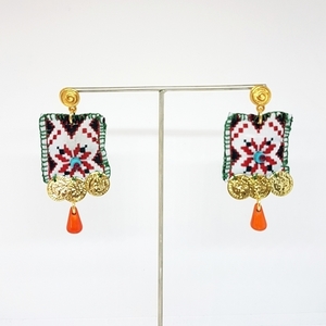 Σκουλαρίκια boho - χαολίτης, boho, φλουριά, κρεμαστά, faux bijoux - 3