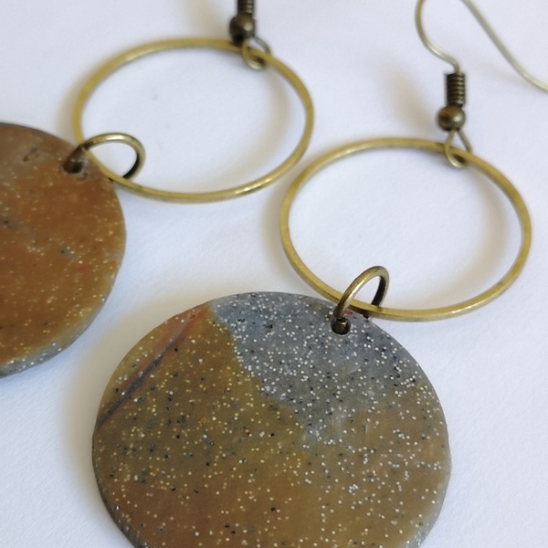 gray and bronze collection - μοντέρνο, πηλός, κρεμαστά, faux bijoux