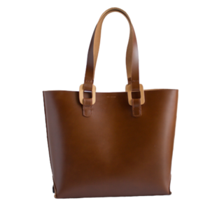 Δερμάτινη τσάντα shopper με ξύλινες λεπτομέρειες - δέρμα, ξύλο, ώμου, μεγάλες - 2
