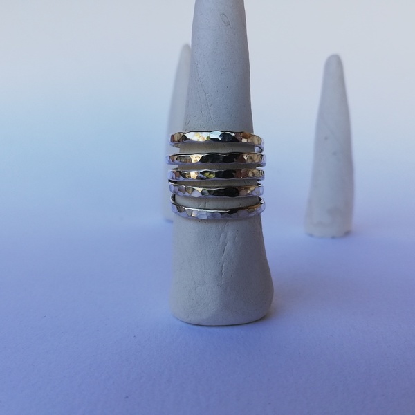 Ασημένιο σφυριλατο δαχτυλίδι 925° - ασήμι, chevalier, ασήμι 925, σφυρήλατο, boho, σταθερά - 2