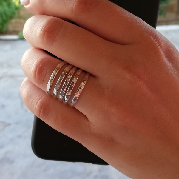 Ασημένιο σφυριλατο δαχτυλίδι 925° - ασήμι, chevalier, ασήμι 925, σφυρήλατο, boho, σταθερά - 3