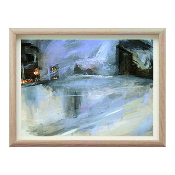Αφίσα με θέμα "Αστικό τοπίο με βροχή". - ζωγραφισμένα στο χέρι, πίνακες & κάδρα, αφίσες, πίνακες ζωγραφικής - 2