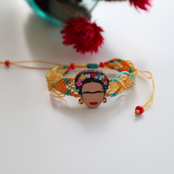 Frida Kalho Bracelet - μακραμέ, frida kahlo, αυξομειούμενα - 2