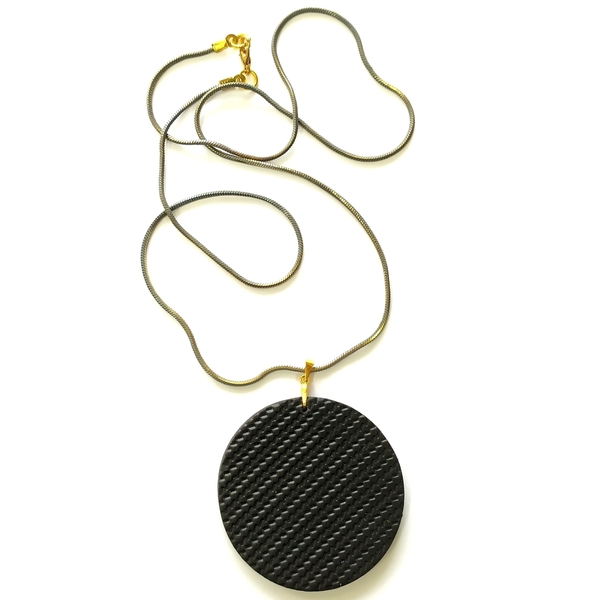 Minimal black necklace - πηλός, μακριά - 2