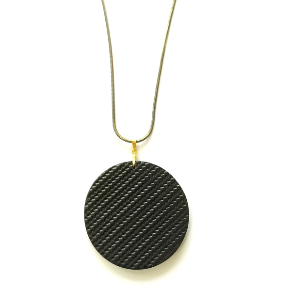 Minimal black necklace - πηλός, μακριά - 3