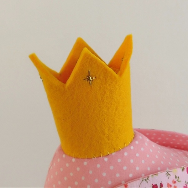Πάνινο ελεφαντάκι πριγκίπισσα ή πρίγκηπας με κορώνα - λούτρινα, πριγκίπισσα, διακόσμηση βάπτισης, αναμνηστικά, διακοσμητικά - 3