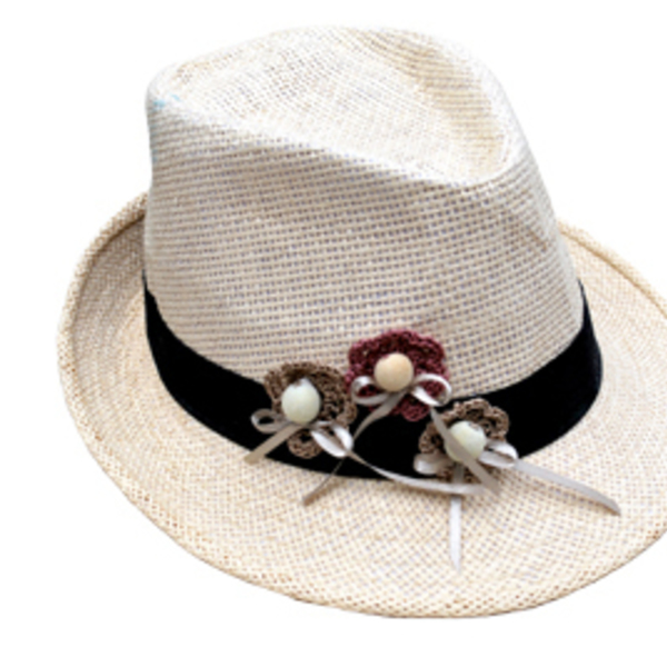 Γυναικείο ανοιξιάτικο καπέλο - ψάθινα