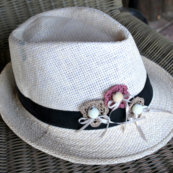 Γυναικείο ανοιξιάτικο καπέλο - ψάθινα - 4