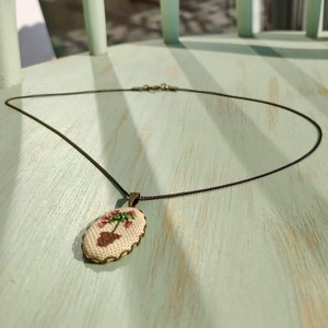 Λουλούδι σε γλαστράκι, μενταγιόν - κολιέ, romantic, λουλούδι, μπρούντζος, λουλουδάτο, φθηνά, μενταγιόν - 3