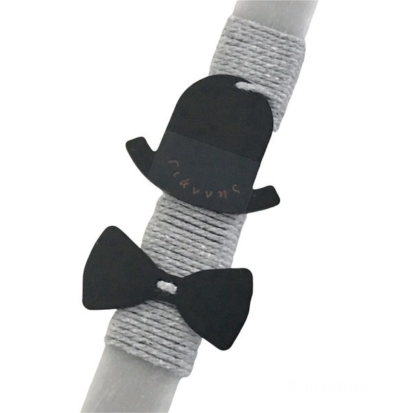 Προσωποποιημένη λαμπάδα με καπέλο και παπιγιόν plexi με όνομα (πλάτος 6 εκ.) - αγόρι, λαμπάδες, όνομα - μονόγραμμα, για ενήλικες, για εφήβους