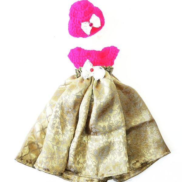 Πασχαλινή Λαμπάδα Φόρεμα Κούκλας Ροζ-Χρυσό με Καπέλο! - κορίτσι, λαμπάδες, για παιδιά, για ενήλικες, για εφήβους - 3