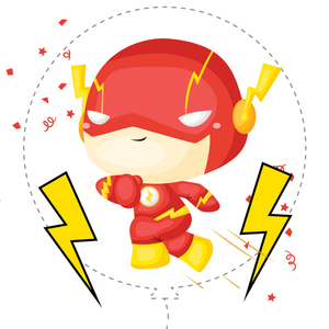 Γενέθλια με "Flash" (Εκτυπώσιμo αρχείo pdf) - σούπερ ήρωες, αγόρι, διακοσμητικά