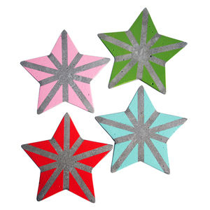 Σετ 4 Σουβέρ " MULTICOLORED STARS " - αστέρι, τσιμέντο, είδη κουζίνας - 5